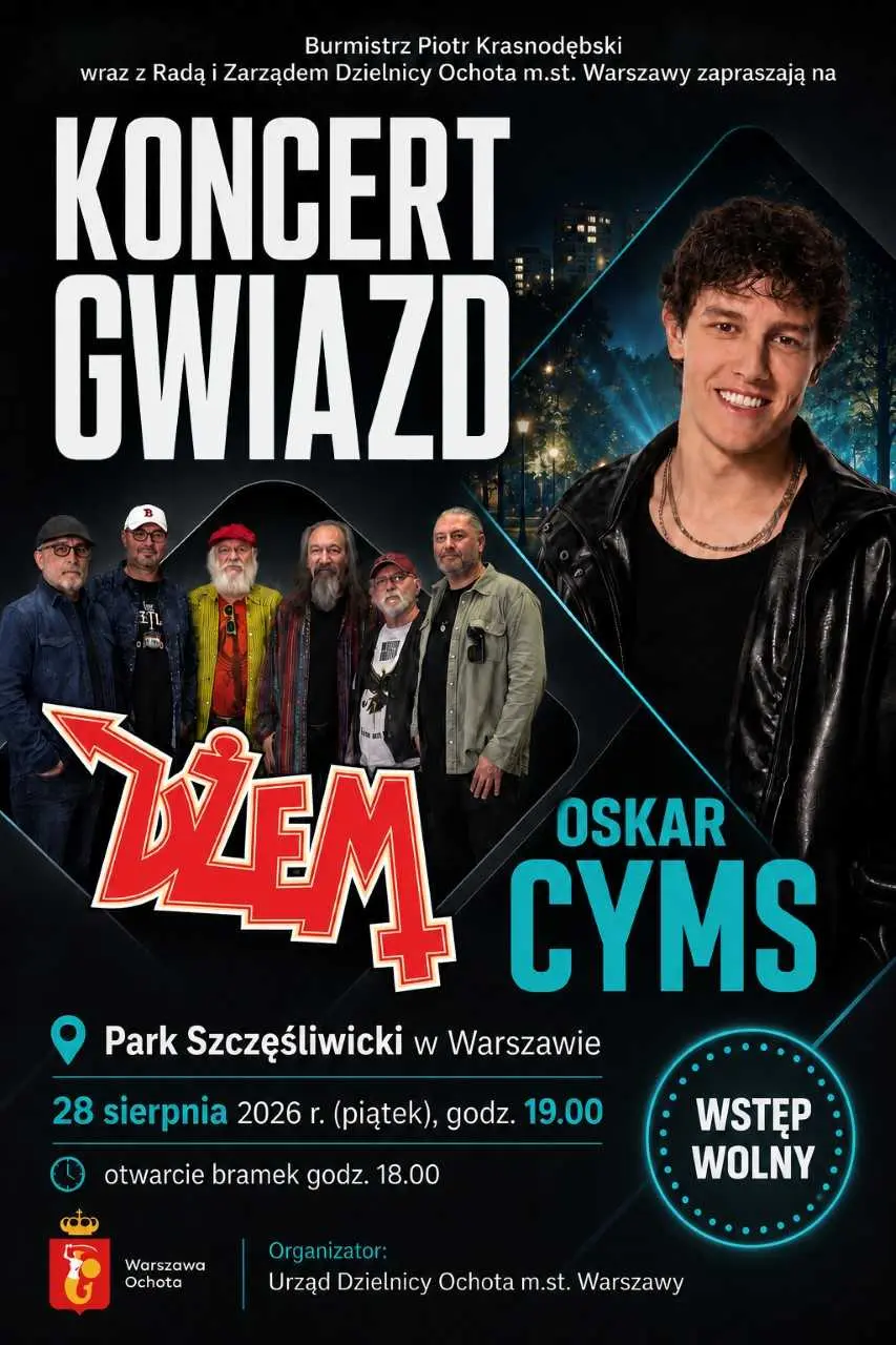 Muzyczny Finał Lata: Dżem i Oskar Cyms na Scenie w Parku Szczęśliwickim